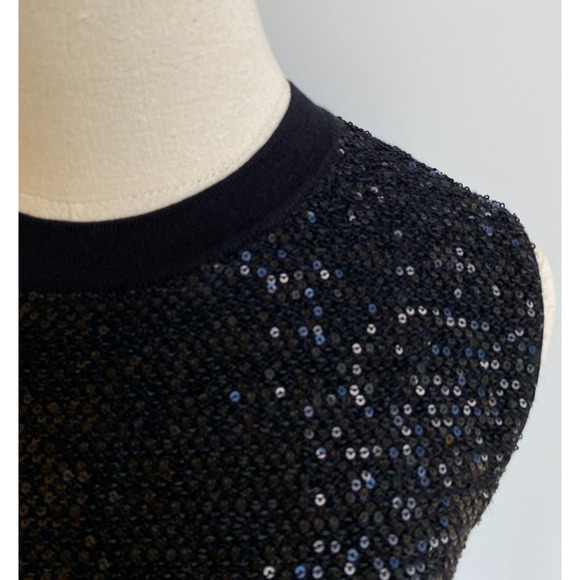 CURRENT St John Sequin Knit Tank Top Wool Silk sz M $495 - Picture 5 of 11